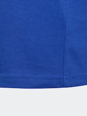 adidas Blue Essentials 3 Stripes 100% Cotton T-Shirt - Image 4 of 5