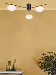 Dar Lighting Black Jasper 3 Light Flush Ceiling Light - Image 1 of 5
