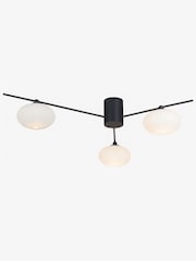 Dar Lighting Black Jasper 3 Light Flush Ceiling Light - Image 2 of 5