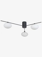 Dar Lighting Black Jasper 3 Light Flush Ceiling Light - Image 3 of 5