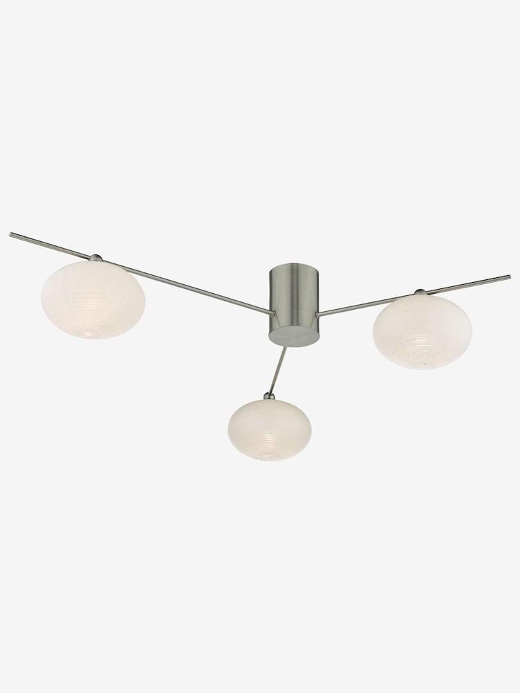 Dar Lighting Chrome Jasper 3 Light Flush Ceiling Light - Image 2 of 4