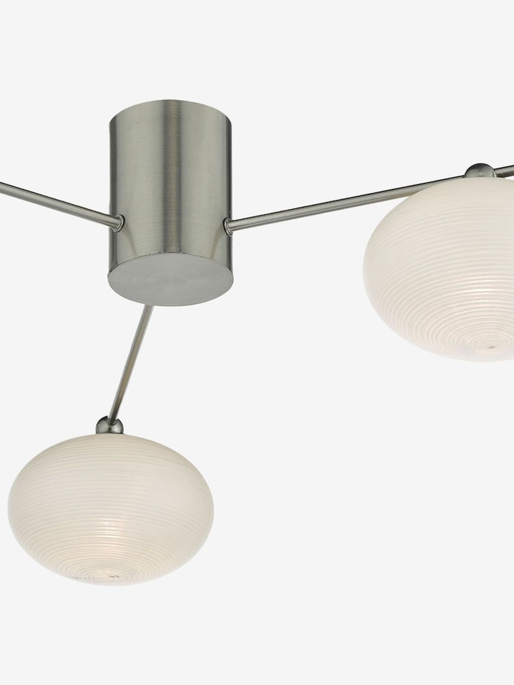 Dar Lighting Chrome Jasper 3 Light Flush Ceiling Light - Image 4 of 4