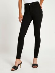 Dark Black - River Island джинсы скинни с завышенной талией - Изображение 1 из 5