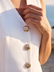 Roman White Statement Button Waistcoat - Image 4 of 4