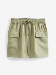 Sage Green Shine Utility Shorts with Pockets - Image 5 of 5