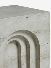 Grey Travertine Effect Side Table - Image 4 of 4