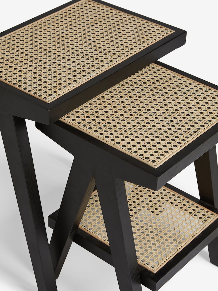 Black Abel Rattan Nest of Tables - Image 2 of 6