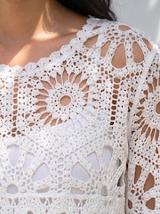 Roman White Crochet Top - Image 4 of 4