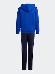 adidas Dark Blue Kids Sportswear Tiberio 3-Stripes Colourblock Fleece Tracksuit - Image 2 of 8