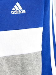 adidas Dark Blue Kids Sportswear Tiberio 3-Stripes Colourblock Fleece Tracksuit - Image 6 of 8