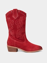 Joe Browns Red Bourbon Street Suede Boots - Image 1 of 4