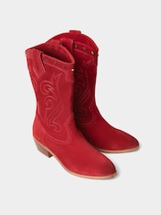 Joe Browns Red Bourbon Street Suede Boots - Image 3 of 4