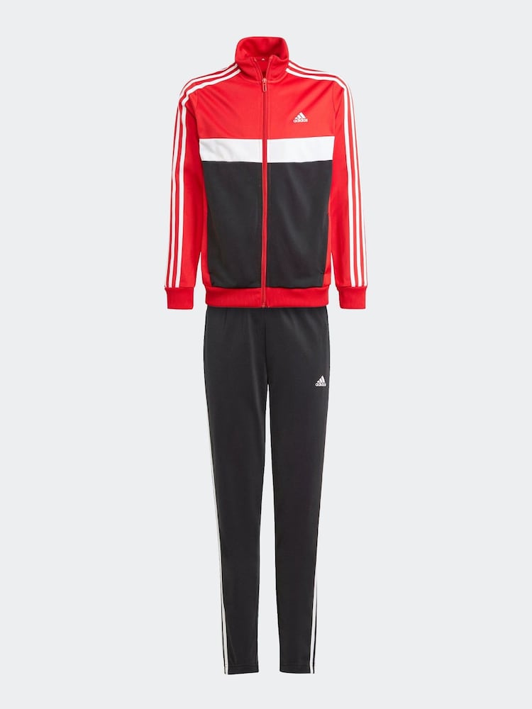 adidas Red Sportswear Essentials 3-Stripes Tiberio Tracksuit - Image 2 of 7