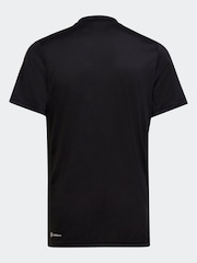 adidas Dark Black Sportswear Junior Train Essentials AEROREADY 3-Stripes Regular-Fit T-Shirt - Image 2 of 6