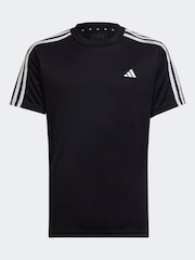 adidas Dark Black Sportswear Junior Train Essentials AEROREADY 3-Stripes Regular-Fit T-Shirt - Image 7 of 7