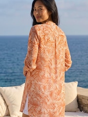 Roman Orange Petite Leaf Print Longline Shirt - Image 3 of 4
