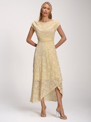 黃色 - Jolie Moi Lace Sequin Embellished Midi Dress - 圖片 1/6