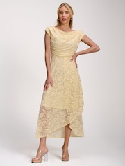 黃色 - Jolie Moi Lace Sequin Embellished Midi Dress - 圖片 5/6