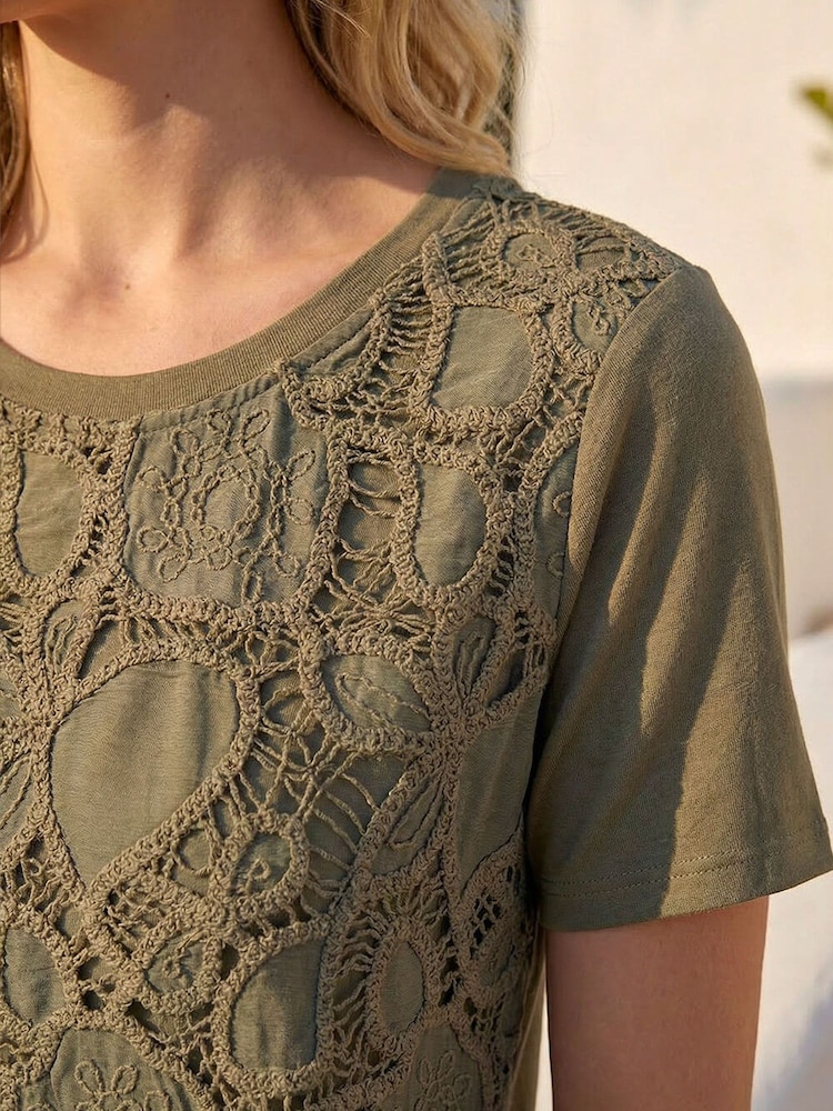 Roman Green Textured Paisley Top - Image 3 of 3 Roman Green Textured Paisley Top - Image 3 of 3
