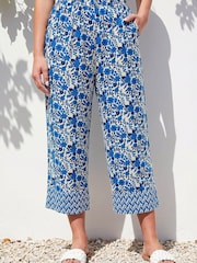 Roman Blue Petite Print Cropped Trousers - Image 1 of 4