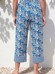 Roman Blue Petite Print Cropped Trousers - Image 3 of 4