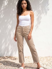 Roman Brown Petite Stretch Straight Leg Trousers - Image 1 of 1