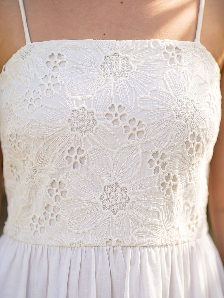 Roman White Floral Strappy Midi Dress - Image 5 of 5 Roman White Floral Strappy Midi Dress - Image 5 of 5