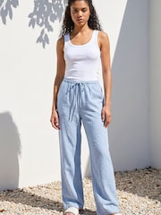 Roman Blue Petite Wide Leg Trousers - Image 1 of 4