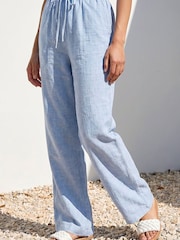 Roman Blue Petite Wide Leg Trousers - Image 3 of 4