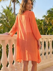 Roman Orange Petite Longline Cover-Up - Image 4 of 5
