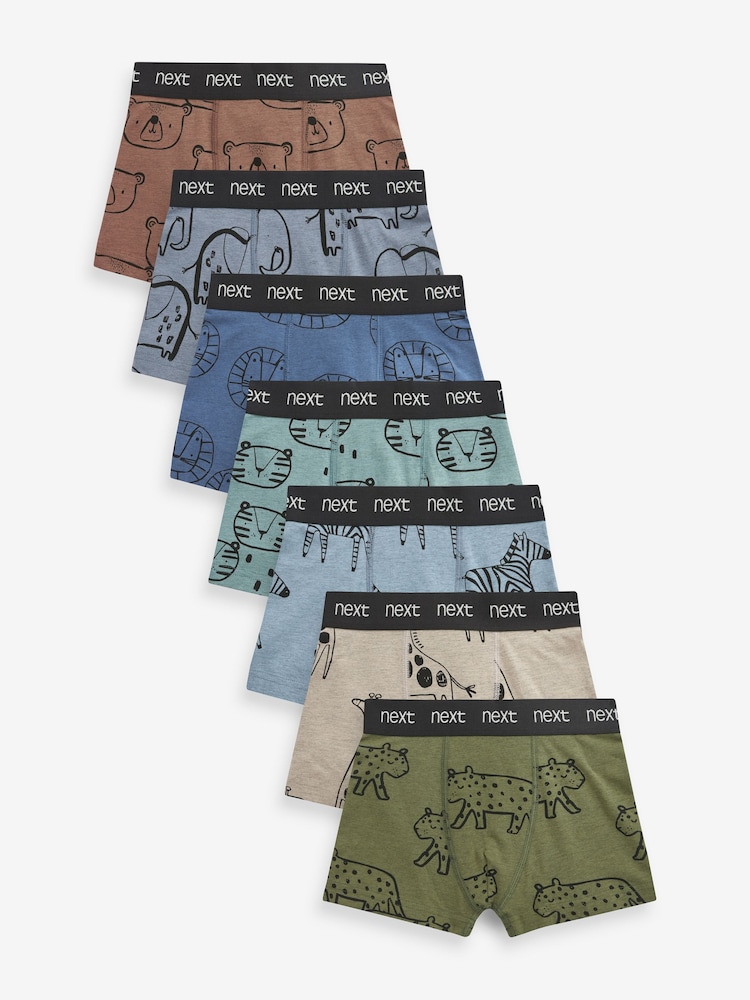 Linear Animal Trunks 7 Pack (1.5-10yrs) - Image 1 of 4 Linear Animal Trunks 7 Pack (1.5-10yrs) - Image 1 of 4