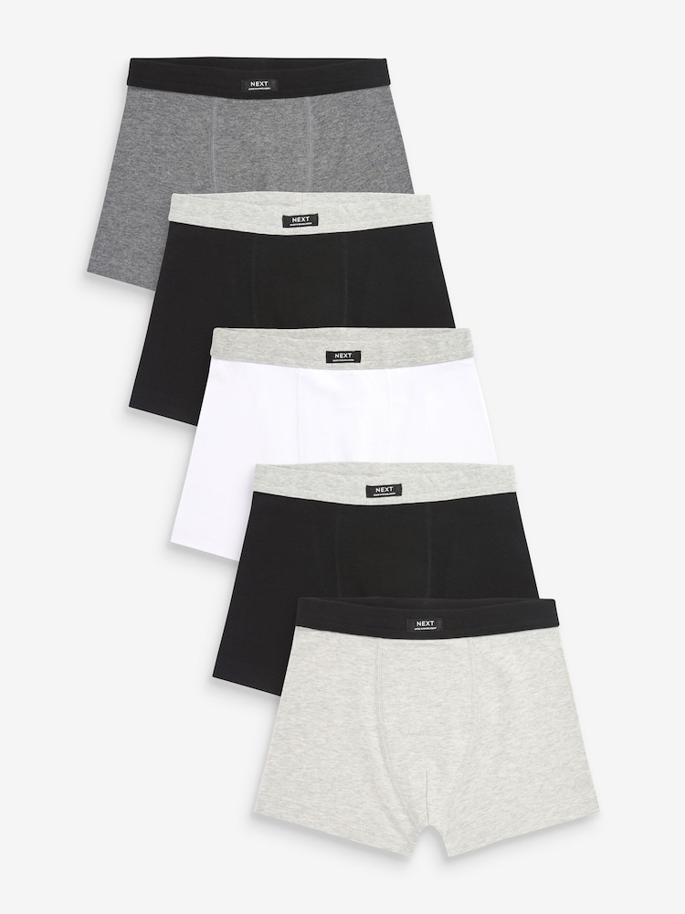 Grey Soft Waistband Trunks 5 Pack (1.5-16yrs) - Image 1 of 8