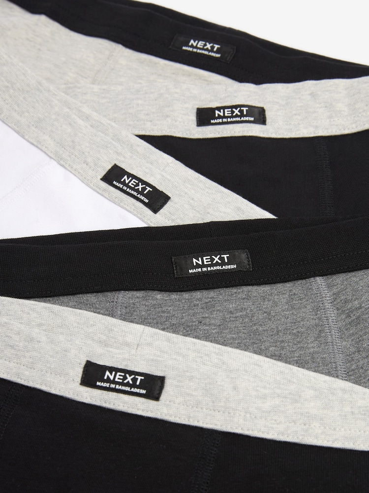 Grey Soft Waistband Trunks 5 Pack (1.5-16yrs) - Image 8 of 8