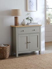 Dove Grey Malvern Oak Effect Small Slim Sideboard - Image 1 of 9
