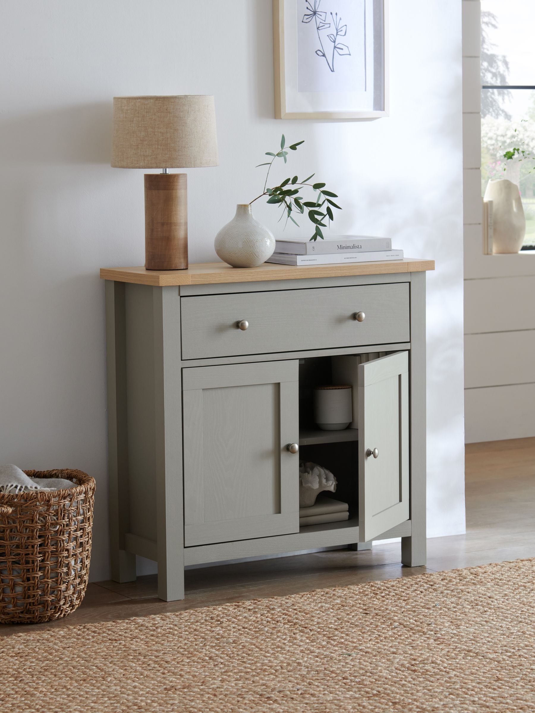 Buy Dove Grey Malvern Oak Effect Small Sideboard from the Next UK online shop