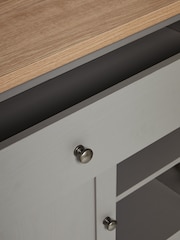 Dove Grey Malvern Oak Effect Small Slim Sideboard - Image 3 of 9