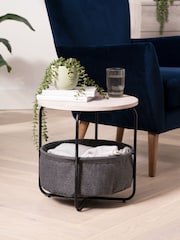 Grey Fabric Side Table - Image 2 of 7