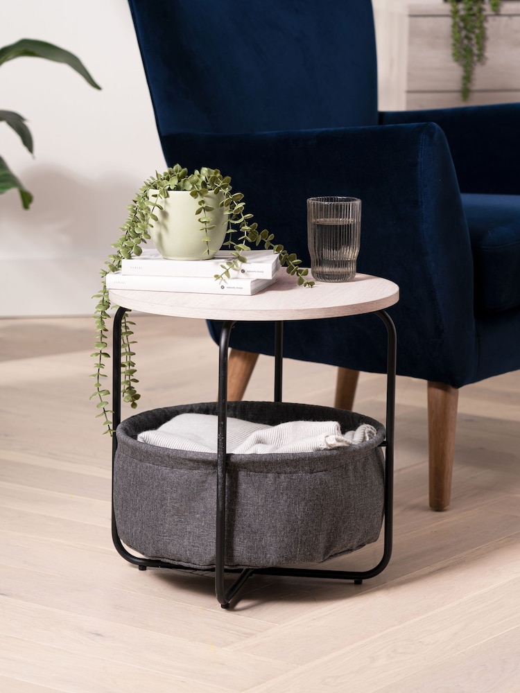 Grey Fabric Side Table - Image 2 of 7