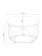 Dark Pyramid Oak Effect Round Coffee Table - Image 4 of 7
