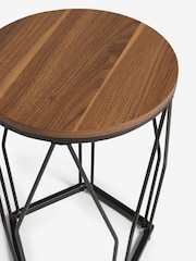 Dark Pyramid Oak Effect Side Table - Image 5 of 7