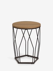 Dark Pyramid Oak Effect Side Table - Image 6 of 7