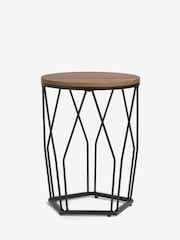 Dark Pyramid Oak Effect Side Table - Image 7 of 7