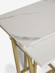 White Marble Effect Set of 2 Nest of Tables - Image 2 of 7