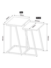 White Marble Effect Set of 2 Nest of Tables - Image 3 of 7