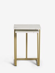 White Marble Effect Set of 2 Nest of Tables - Image 4 of 7