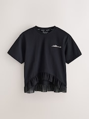 smALLSAINTS Black Frill Hem T-Shirt - Image 6 of 9