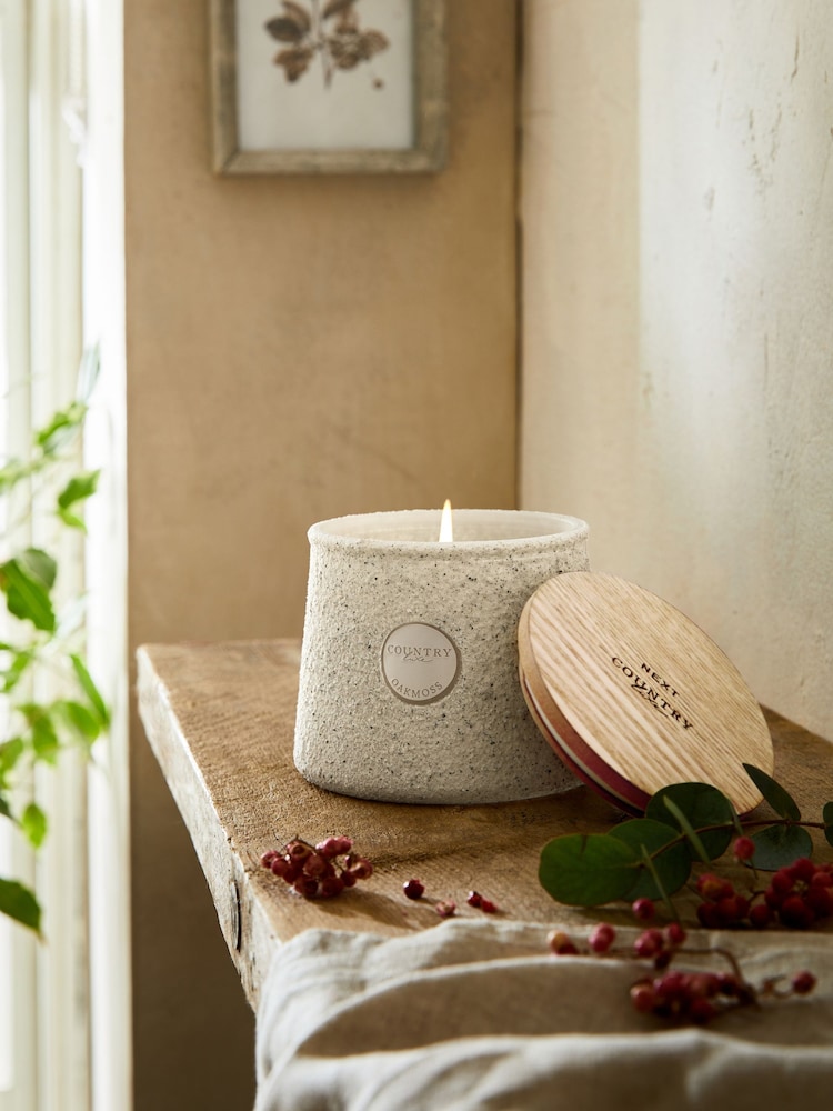 Country Luxe Oakmoss Pink Pepper and Sandalwood Fragranced Candle - Image 1 of 3