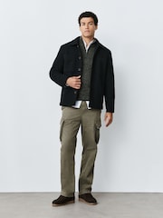 Black Soft Touch Padded Shacket - Image 3 of 9