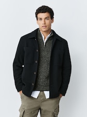 Black Soft Touch Padded Shacket - Image 4 of 9
