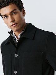 Black Soft Touch Padded Shacket - Image 5 of 9